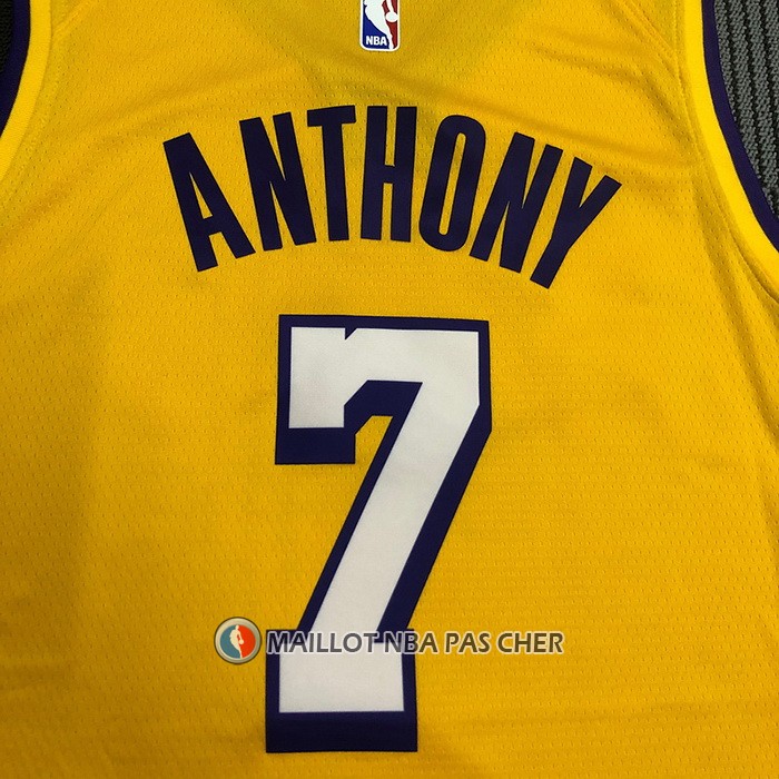 Maillot Los Angeles Lakers Carmelo Anthony NO 7 Ville 2019-20 Jaune